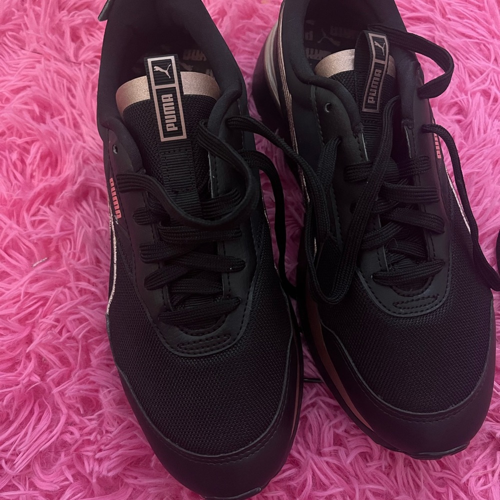 Puma Black and Pink Athletic Shoes